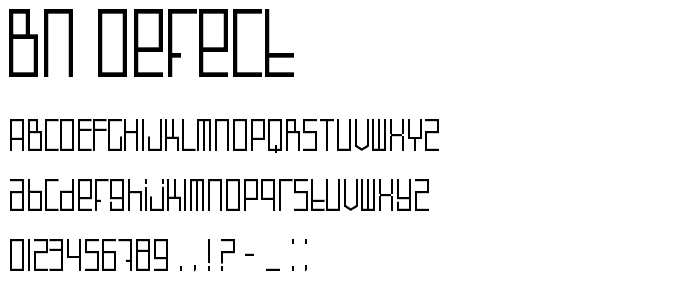 BN Defect font